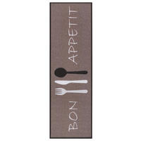 KÜCHENLÄUFER 50/150 cm Cook & Clean Braun, Weiß  - Braun/Weiß, Design, Kunststoff (50/150cm)