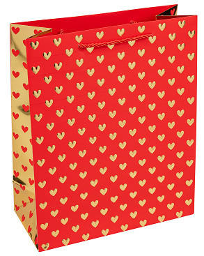 GESCHENKTASCHE  - Rot, Basics, Papier (18/23/10cm)