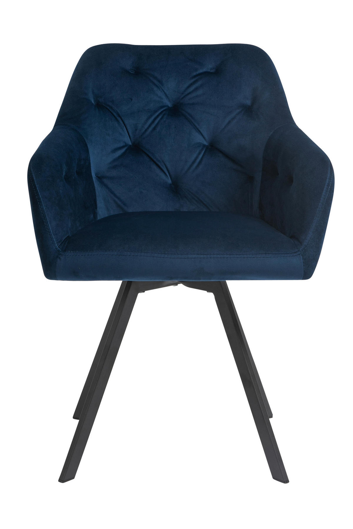 ARMLEHNSTUHL  in Samt  - Blau/Schwarz, MODERN, Textil/Metall (61/85/62cm) - Livetastic