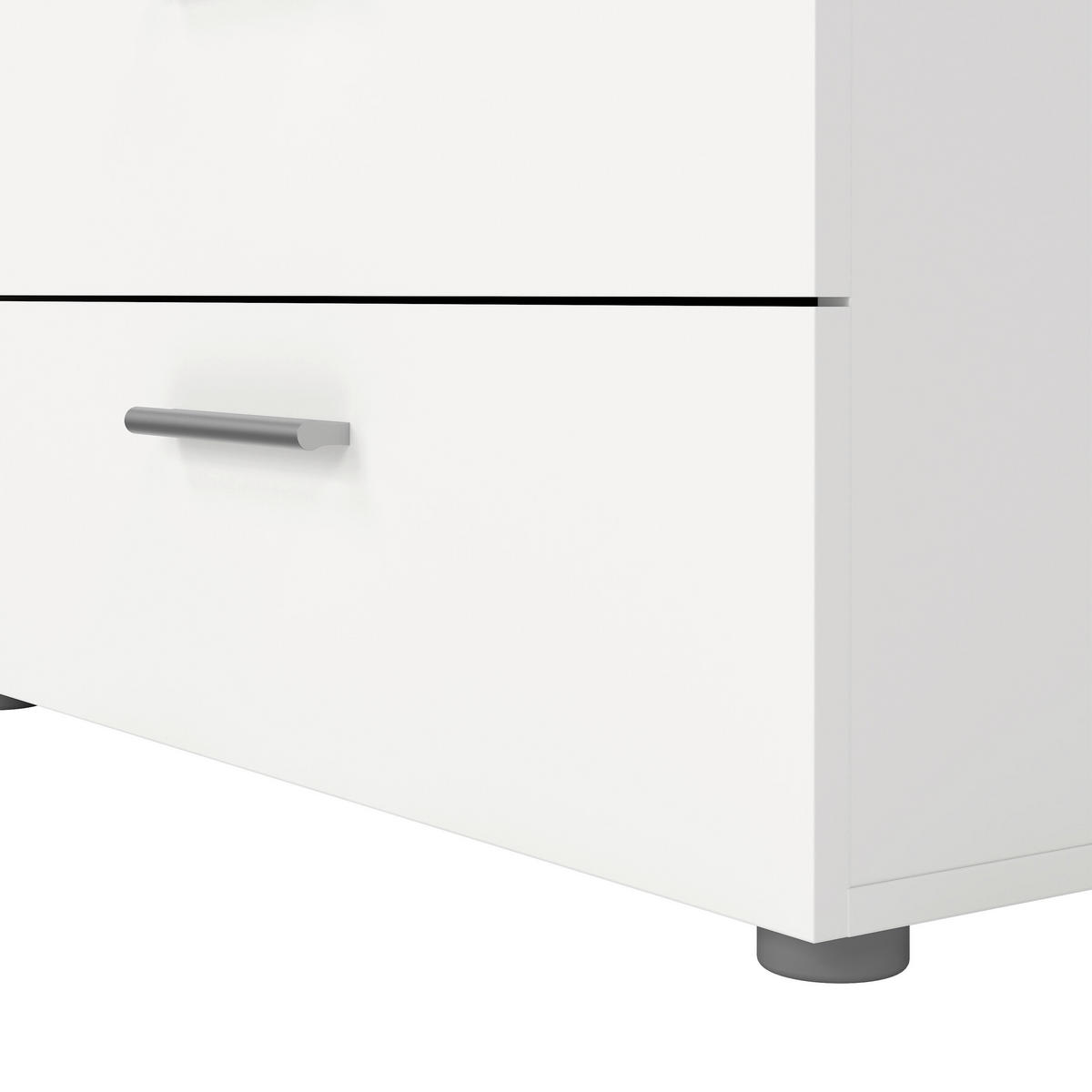 KOMODA   140/81,7/40 cm   bijela  - bijela/srebrne boje, Design, drvni materijal/metal (140/81,7/40cm) - Livetastic