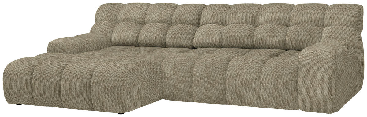 ECKSOFA in Webstoff Beige  - Beige/Schwarz, Modern, Kunststoff/Textil (180/297cm) - Welnova
