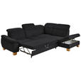 ECKSOFA in Flachgewebe Schwarz  - Wildeiche/Schwarz, Natur, Holz/Textil (301/243cm) - Voleo