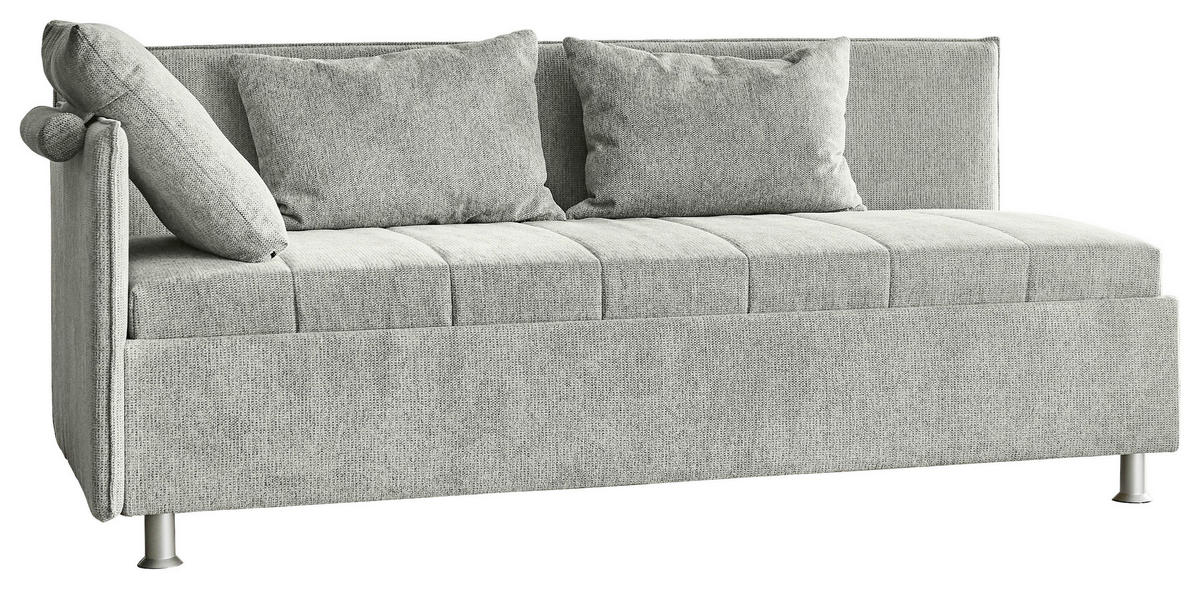 POLSTERLIEGE Flachgewebe Ecru  - Ecru/Alufarben, KONVENTIONELL, Holz/Holzwerkstoff (120/200cm) - Beldomo - Sleep