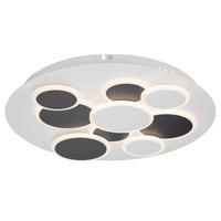 STROPNÍ LED SVÍTIDLO, 46,8/6 cm  - bílá/černá, Trend, kov/plast (46,8/6cm) - Novel