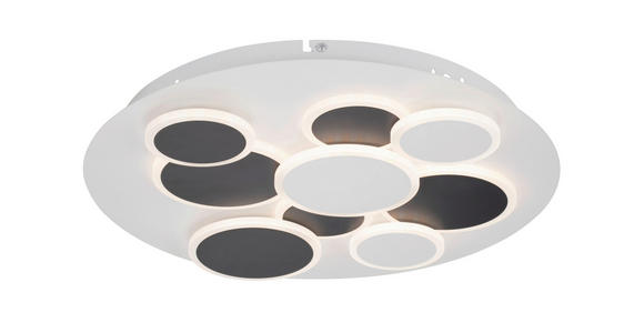 LED-DECKENLEUCHTE 46,8/6 cm - Schwarz/Weiß, Trend, Kunststoff/Metall (46,8/6cm) - Novel