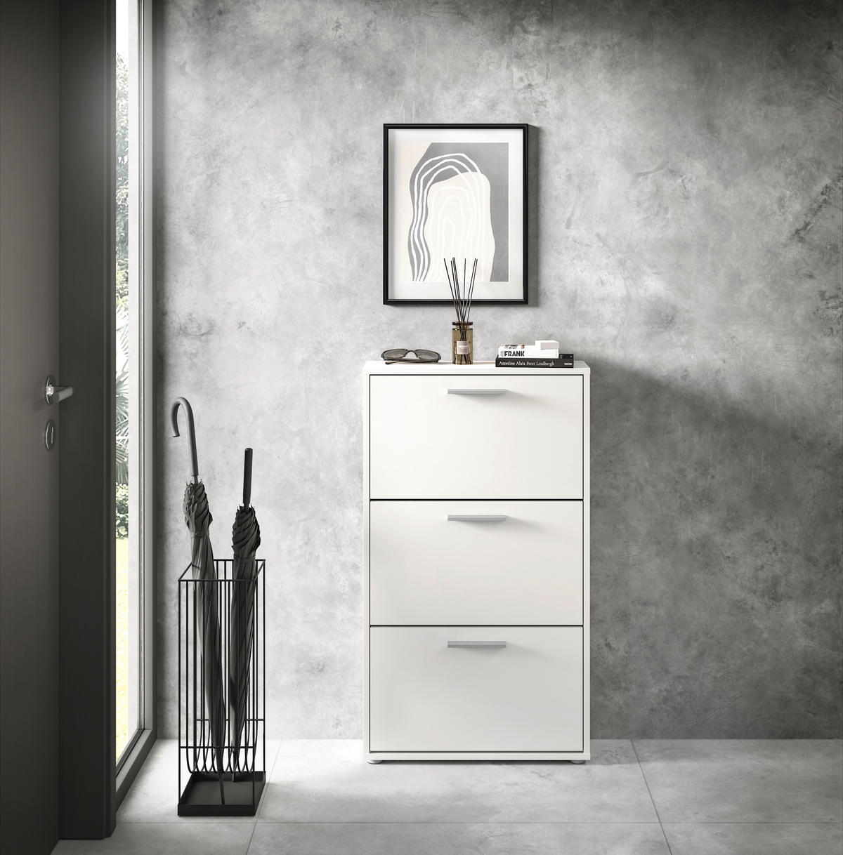 VYKLÁPĚCÍ BOTNÍK, bílá, 59/103/17 cm - šedá/bílá, Design, kompozitní dřevo/plast (59/103/17cm) - Carryhome