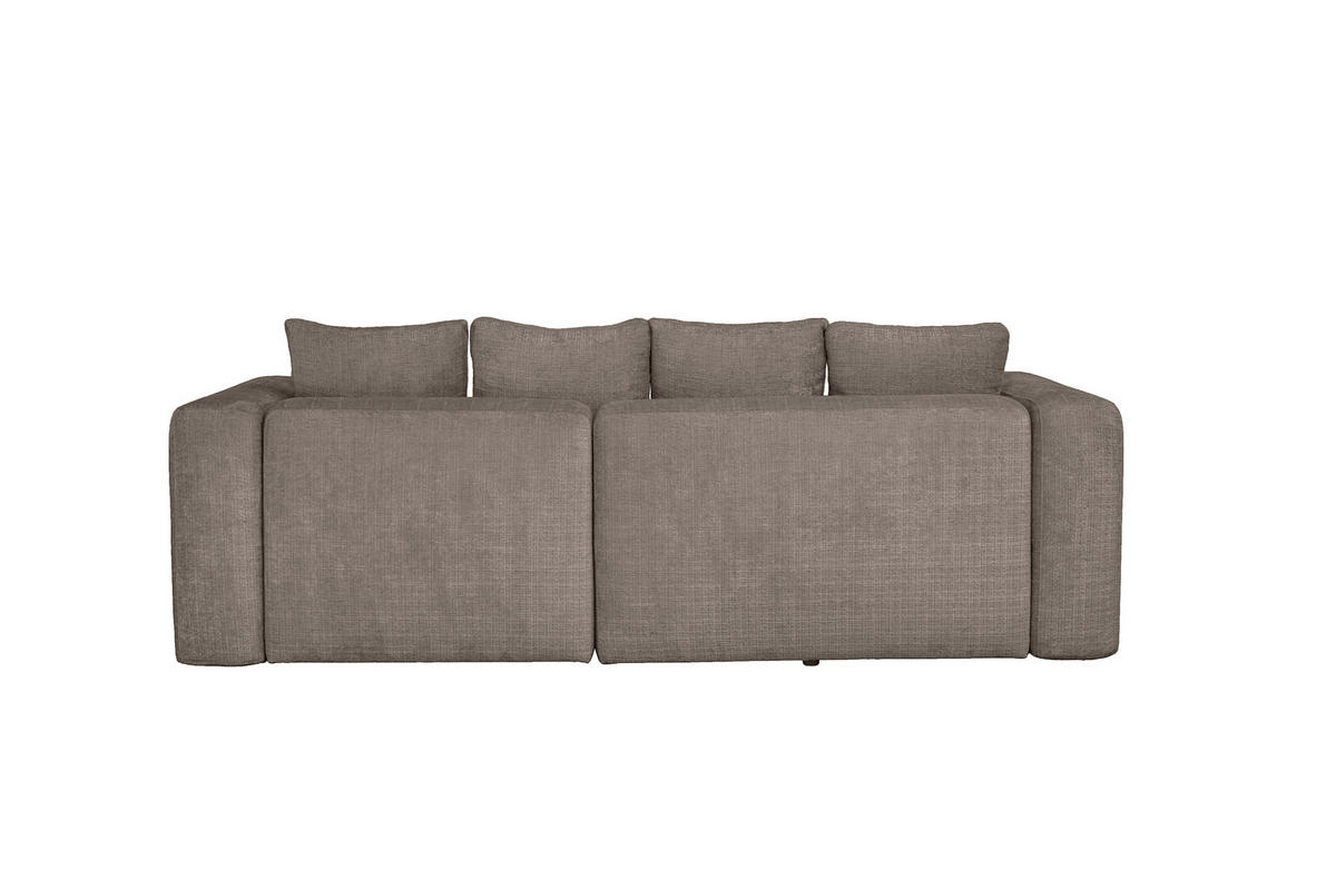 ECKSOFA Taupe Chenille Zierkissen, Rückenkissen, Rücken echt  - Taupe/Schwarz, MODERN, Kunststoff/Textil (276/188cm) - Milino