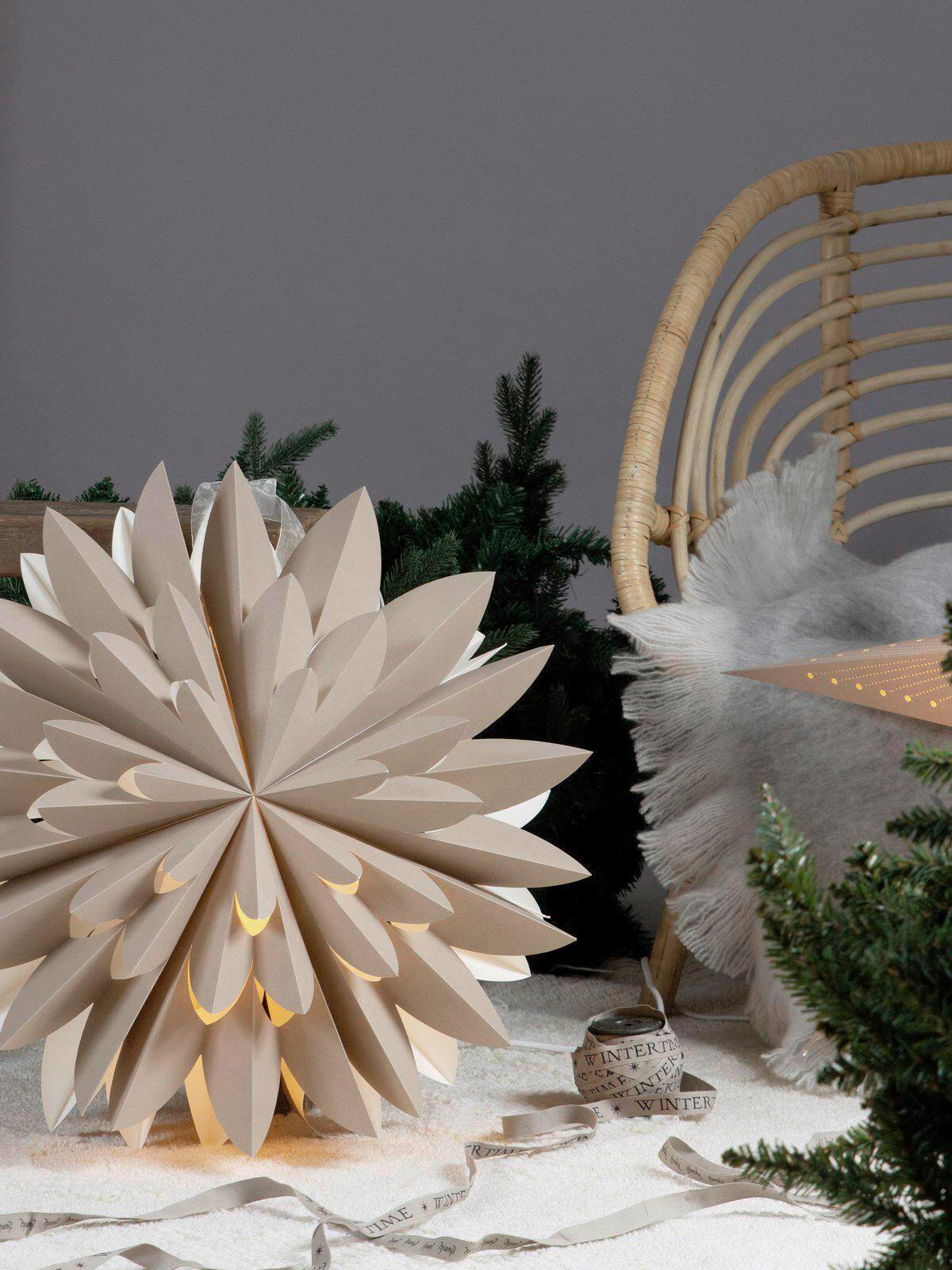 LEUCHTENSCHIRM - Braun, KONVENTIONELL, Papier (50cm)