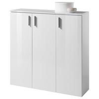 SCHUHSCHRANK Weiß  - Silberfarben/Weiß, MODERN, Holzwerkstoff/Kunststoff (120/120/35cm) - MID.YOU