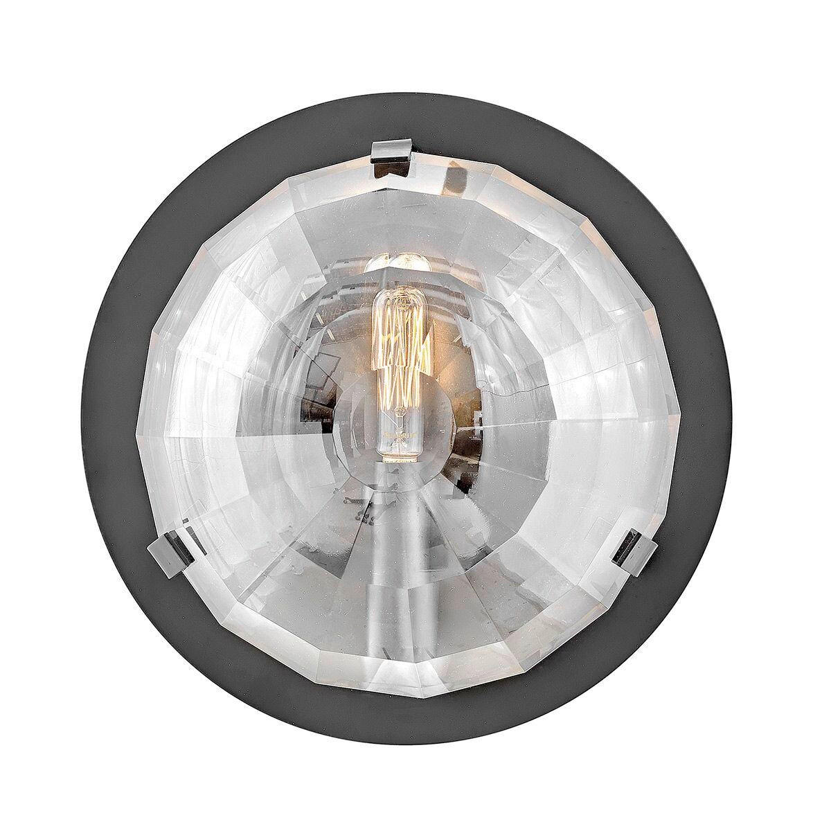 WANDLEUCHTE Quintiesse 22/22/10,5 cm  - Schwarz, KONVENTIONELL, Glas/Metall (22/22/10,5cm) - Elstead Lighting