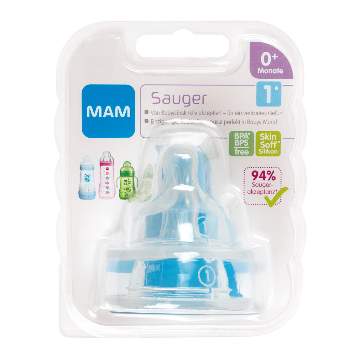 FLÄSCHCHENSAUGER  - Transparent, Basics, Kunststoff - MAM