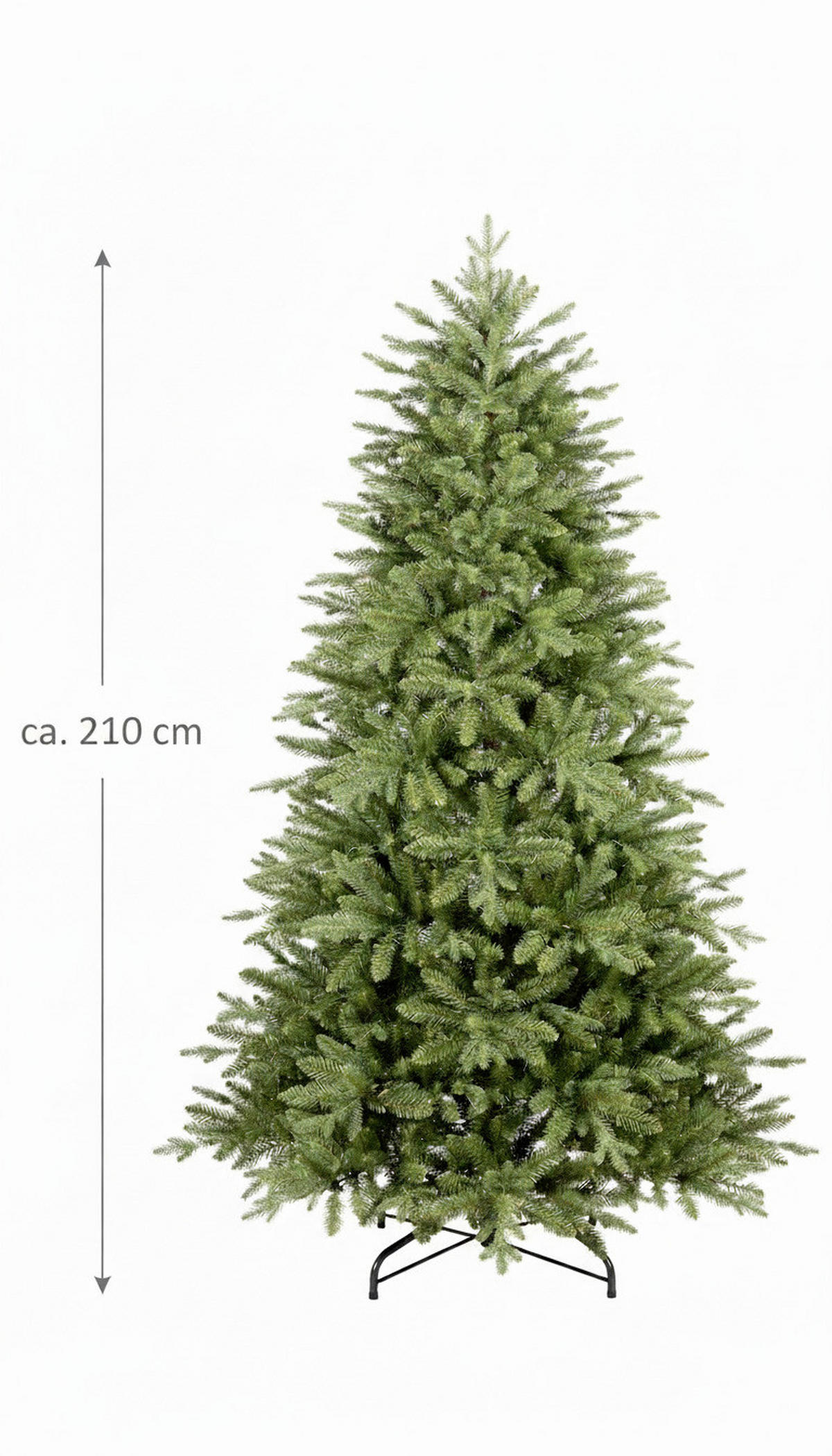 WEIHNACHTSBAUM 210 cm  - Grün, Basics, Kunststoff/Metall (122/210cm)