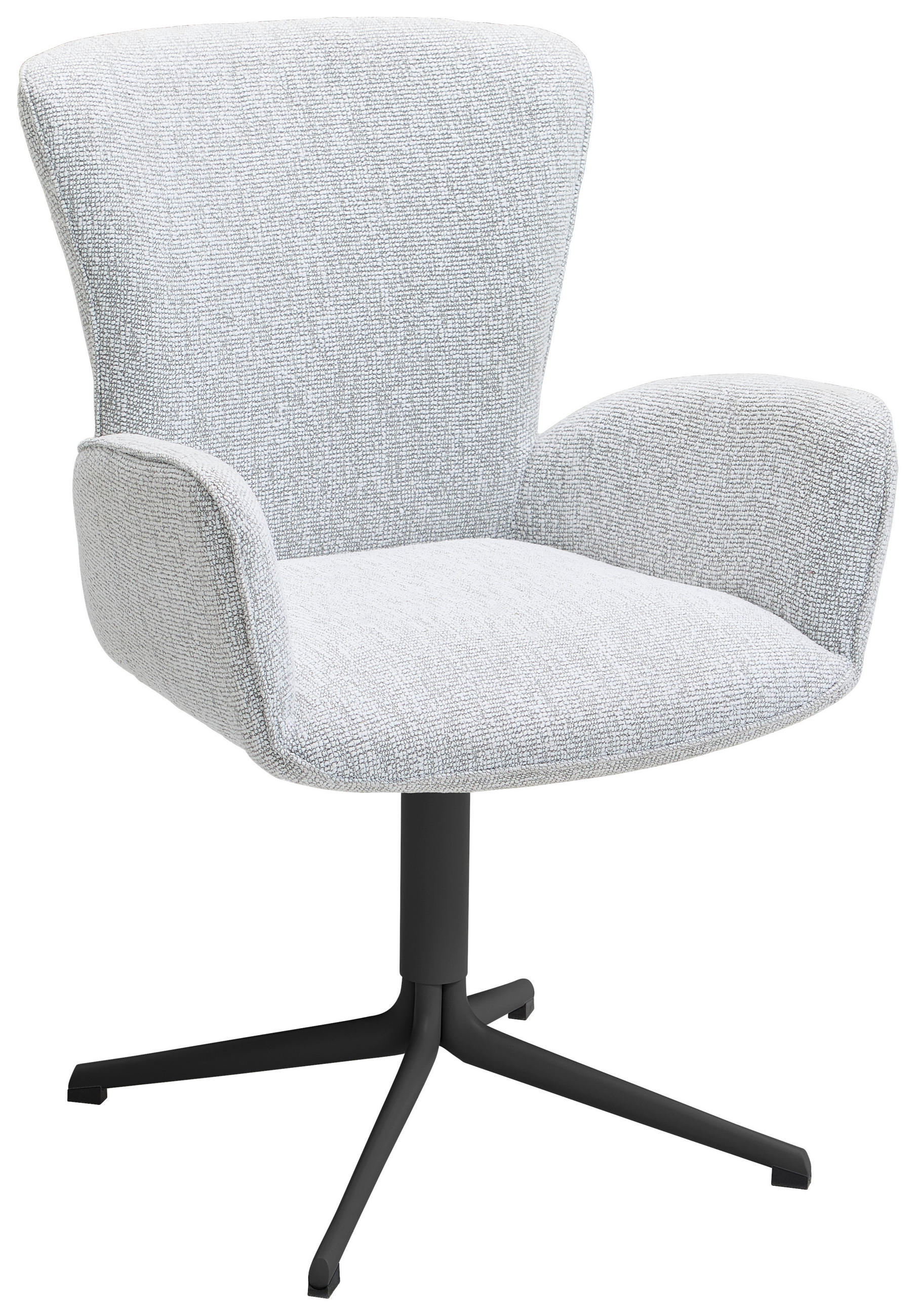 ARMLEHNSTUHL  in Eisen Jacquard, Flachgewebe  - Hellgrau/Schwarz, Design, Textil/Metall (63/92/63cm) - Valdera