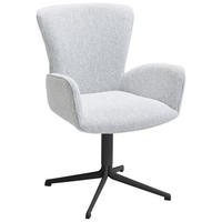 ARMLEHNSTUHL  in Eisen Jacquard, Flachgewebe  - Hellgrau/Schwarz, Design, Textil/Metall (63/92/63cm) - Valdera