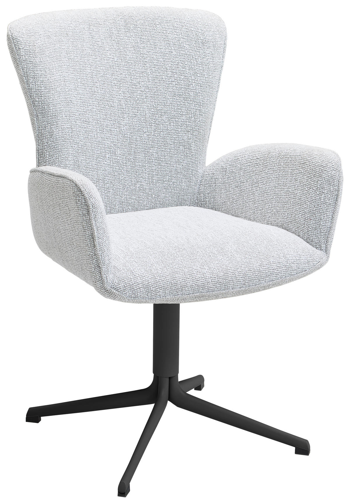 ARMLEHNSTUHL  in Eisen Jacquard, Flachgewebe  - Hellgrau/Schwarz, Design, Textil/Metall (63/92/63cm) - Valdera