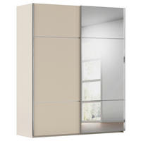 SCHWEBETÜRENSCHRANK 162/223/68 cm 2-türig Champagner  - Chromfarben/Champagner, KONVENTIONELL, Glas/Holzwerkstoff (162/223/68cm) - Novel