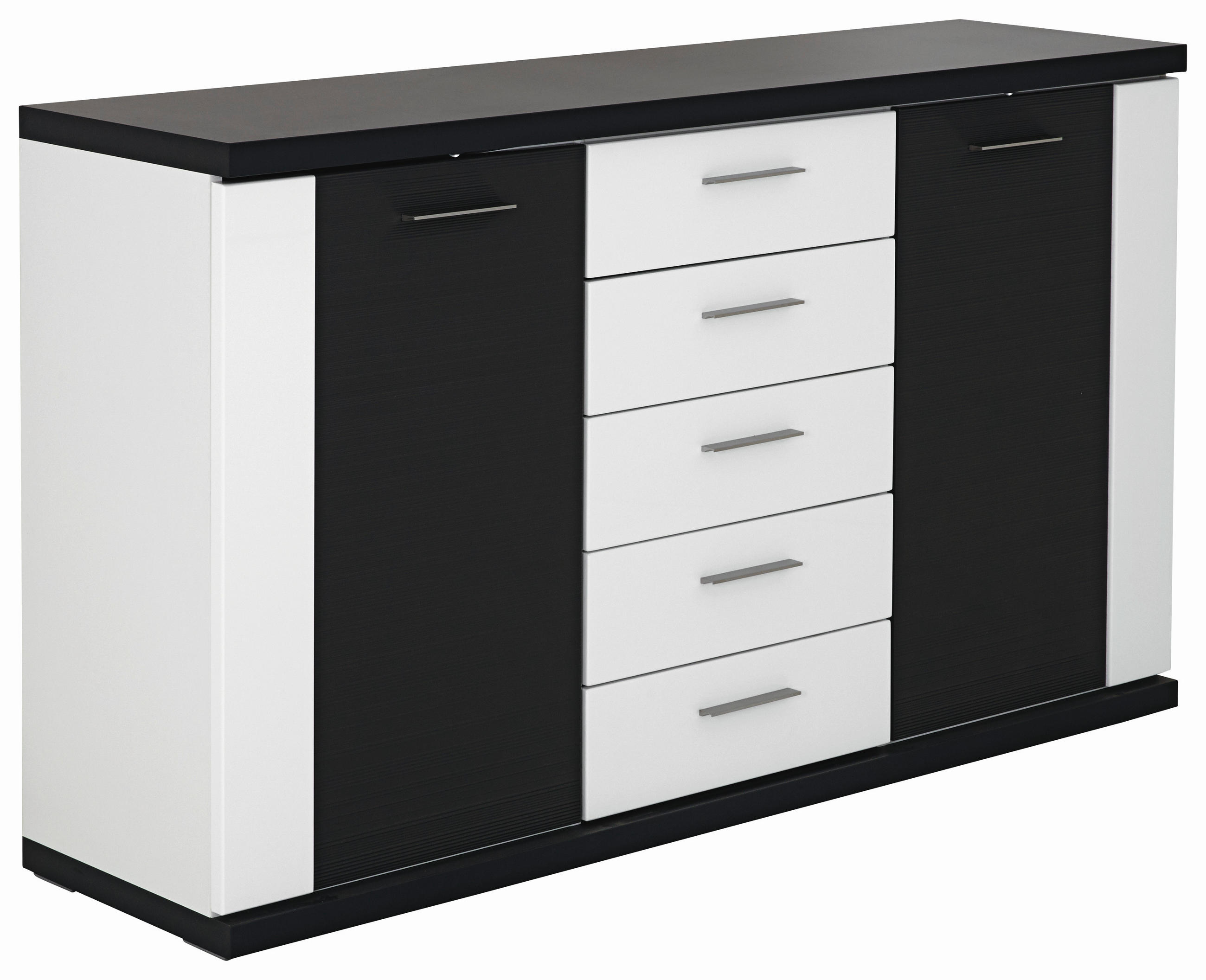 SIDEBOARD Manhattan  in 156/90,4/41 cm  - Silberfarben/Schwarz, Design, Holzwerkstoff/Kunststoff (156/90,4/41cm) - Xora