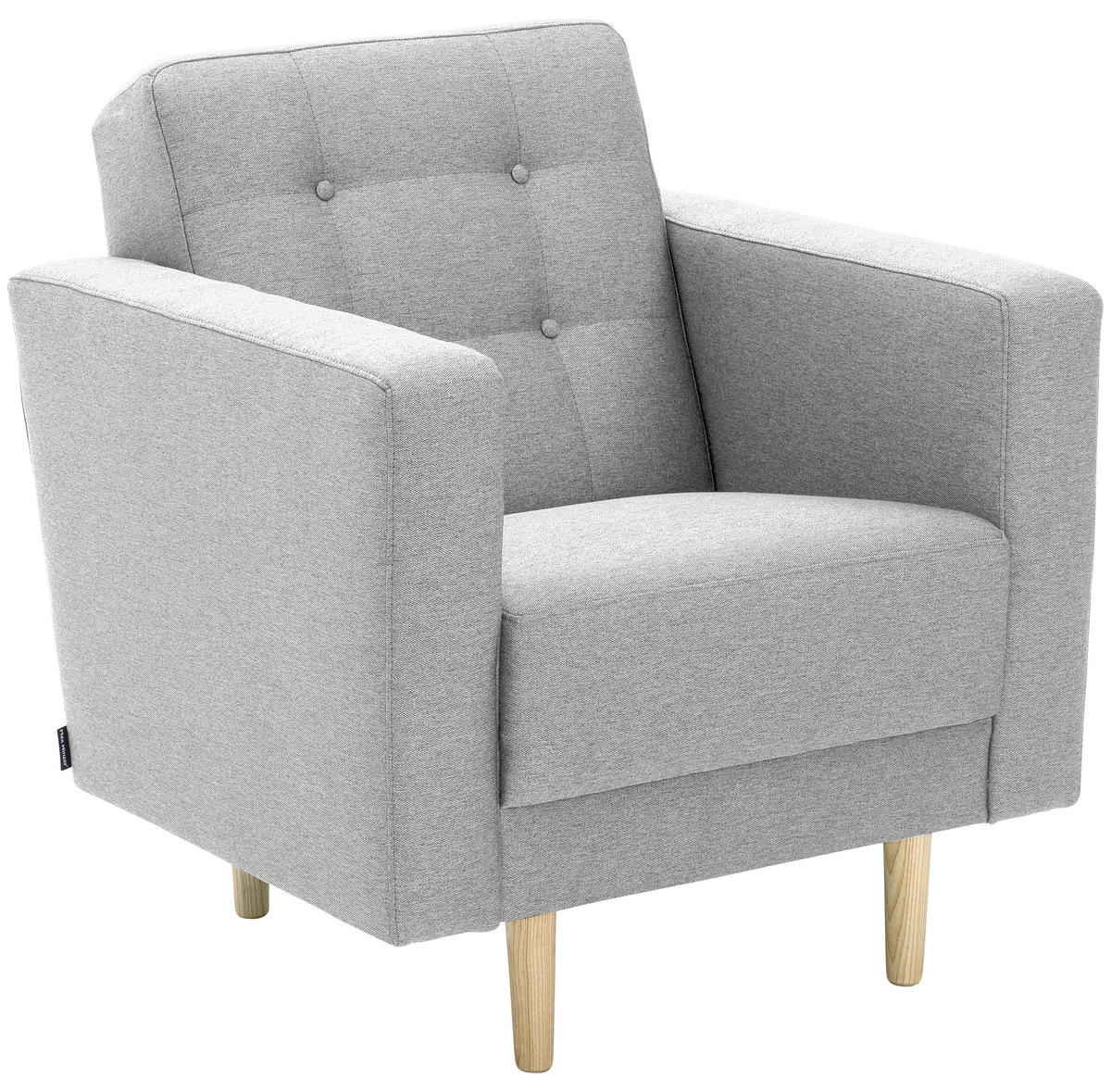 SESSEL in Flachgewebe Hellgrau  - Eschefarben/Hellgrau, MODERN, Holz/Textil (75/81/83cm) - Max Winzer