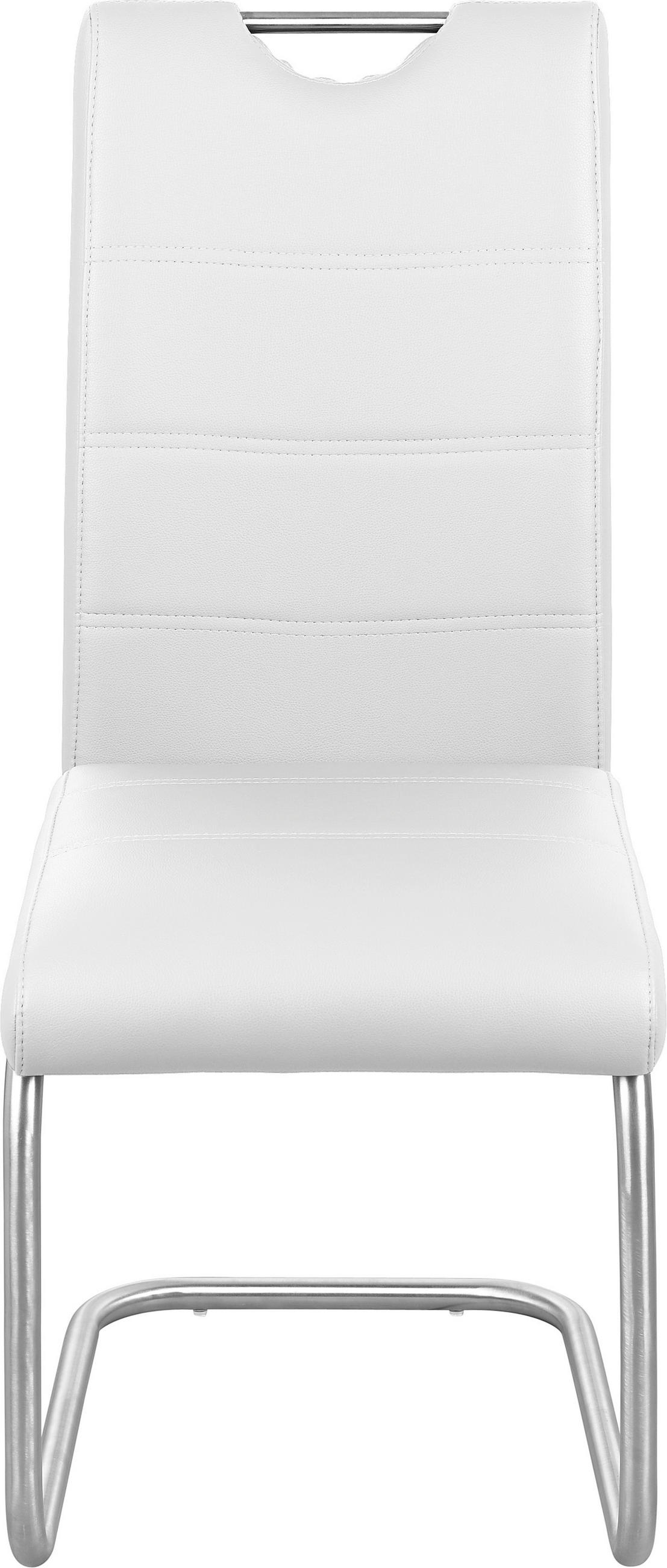 SCAUN BUCATARIE din metal, textil alb, culoare inox  - alb/culoare inox, Design, metal/textil (43/98/58cm) - Xora