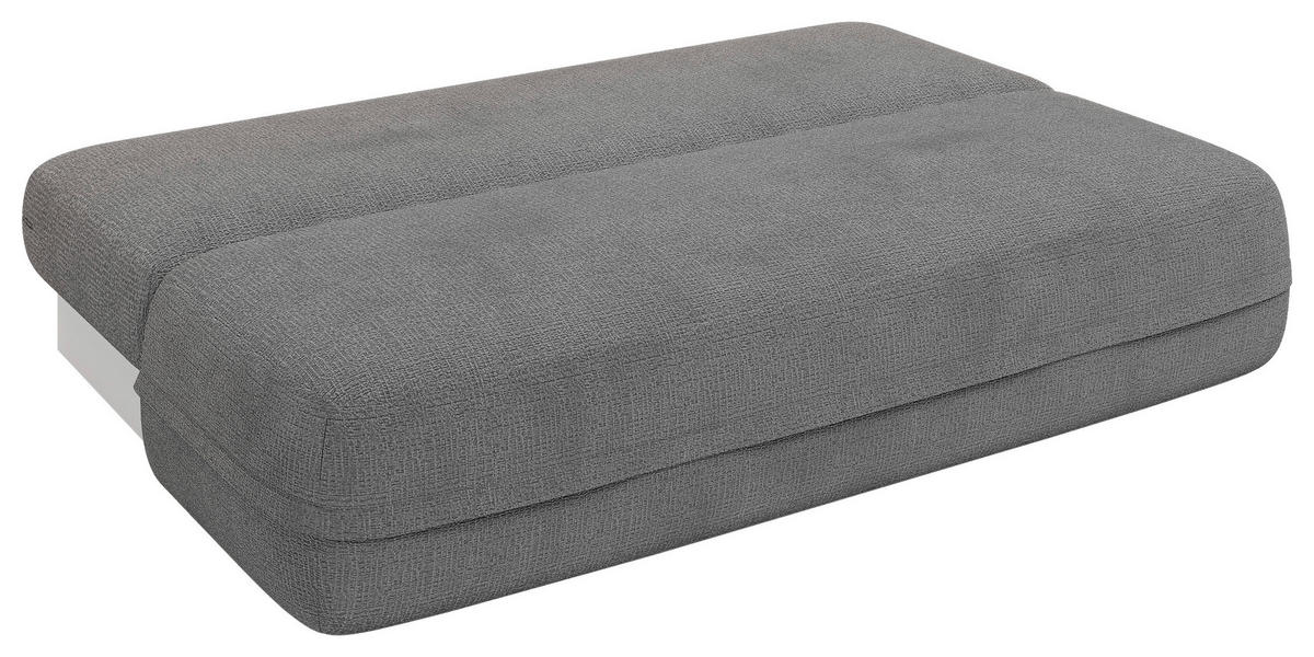 SCHLAFSOFA Chenille Dunkelgrau  inkl. Rückenkissen, Bettkasten, Schlaffunktion, Rücken echt, Liegefläche im Originalstoff  - Dunkelgrau/Schwarz, KONVENTIONELL, Kunststoff/Textil (213/92/105cm) - Milino