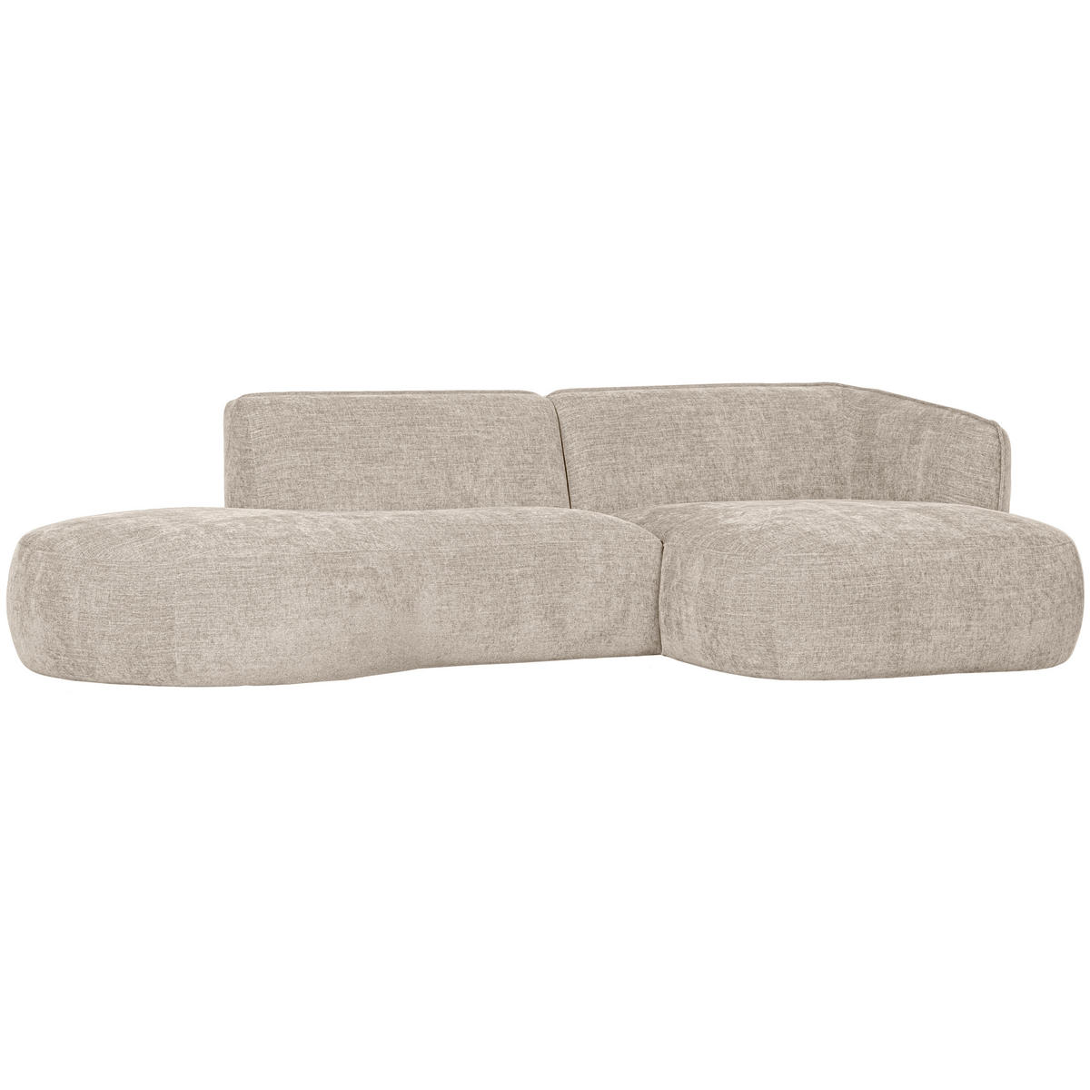 ECKSOFA einzeln stellbar  Polly Sandfarben Webstoff  - Sandfarben/Schwarz, Design, Kunststoff/Textil (275/150cm) - Livetastic