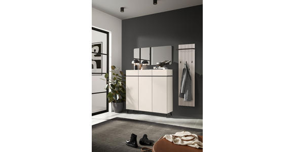 GARDEROBENPANEEL  in 46/160/18 cm  - Kaschmir/Schwarz, Design, Holzwerkstoff/Metall (46/160/18cm) - Voleo