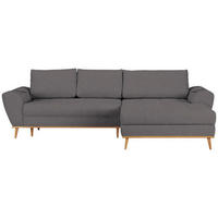ECKSOFA in Webstoff Grau  - Eichefarben/Grau, Design, Holz/Textil (282/175cm) - Carryhome