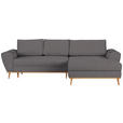 ECKSOFA in Webstoff Grau  - Eichefarben/Grau, Design, Holz/Textil (282/175cm) - Carryhome