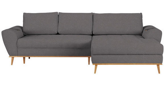 ECKSOFA in Webstoff Grau  - Eichefarben/Grau, Design, Holz/Textil (282/175cm) - Carryhome