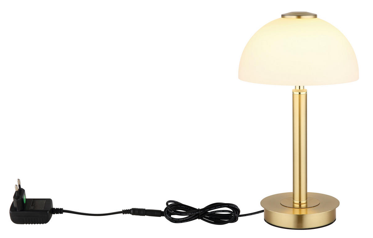 STOLNÍ LED LAMPA, dotykový stmívač, 18/31,5 cm  - černá/barvy mosazi, Design, kov/plast (18/31,5cm) - Globo