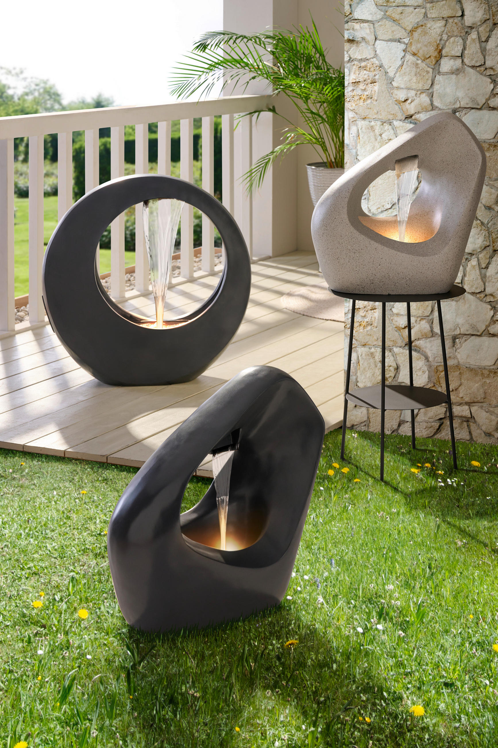 VRTNI ZDENAC - antracit, Design, plastika (22/50/52cm) - Ambia Home