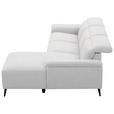 ECKSOFA  in Leinenoptik Hellgrau, Grauweiß  270/171 cm  - Schwarzchrom/Hellgrau, Design, Holz/Kunststoff (270/171cm) - Xora