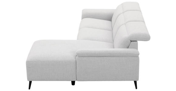 ECKSOFA  in Leinenoptik Hellgrau, Grauweiß  270/171 cm  - Schwarzchrom/Hellgrau, Design, Holz/Kunststoff (270/171cm) - Xora