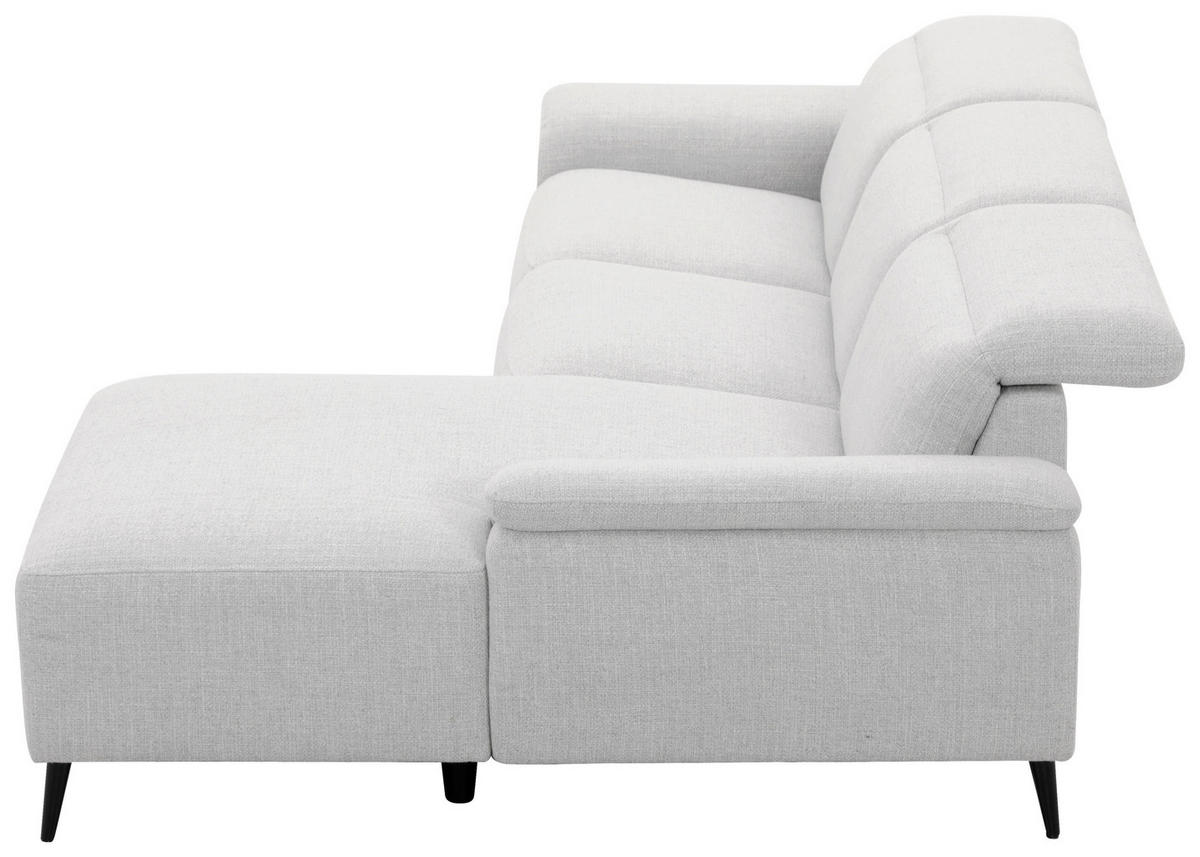 ECKSOFA inkl. Funktionen Hellgrau Leinenoptik  - Schwarzchrom/Hellgrau, Design, Holz/Kunststoff (270/75/171cm) - Xora