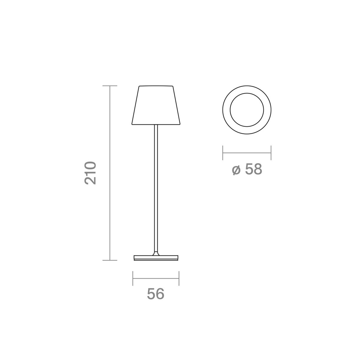 AKKU-TISCHLEUCHTE Nuindie 5,6/5,6/21 cm   - Anthrazit, Basics, Metall (5,6/5,6/21cm)