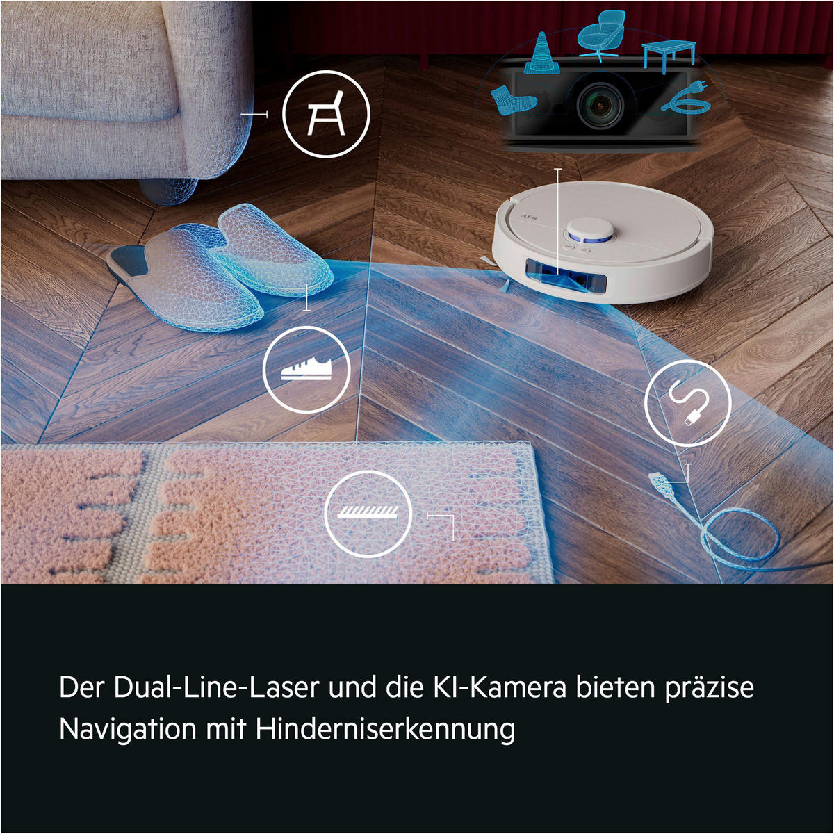 STAUBSAUGERROBOTER AR81UW3SW All-in-One-Station  - Weiß, Basics, Kunststoff (35/60/48cm) - AEG