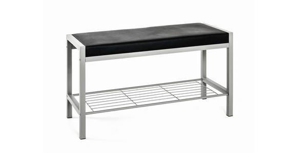 GARDEROBENBANK  in 80/48/32 cm  - Alufarben/Schwarz, Basics, Textil/Metall (80/48/32cm) - Carryhome