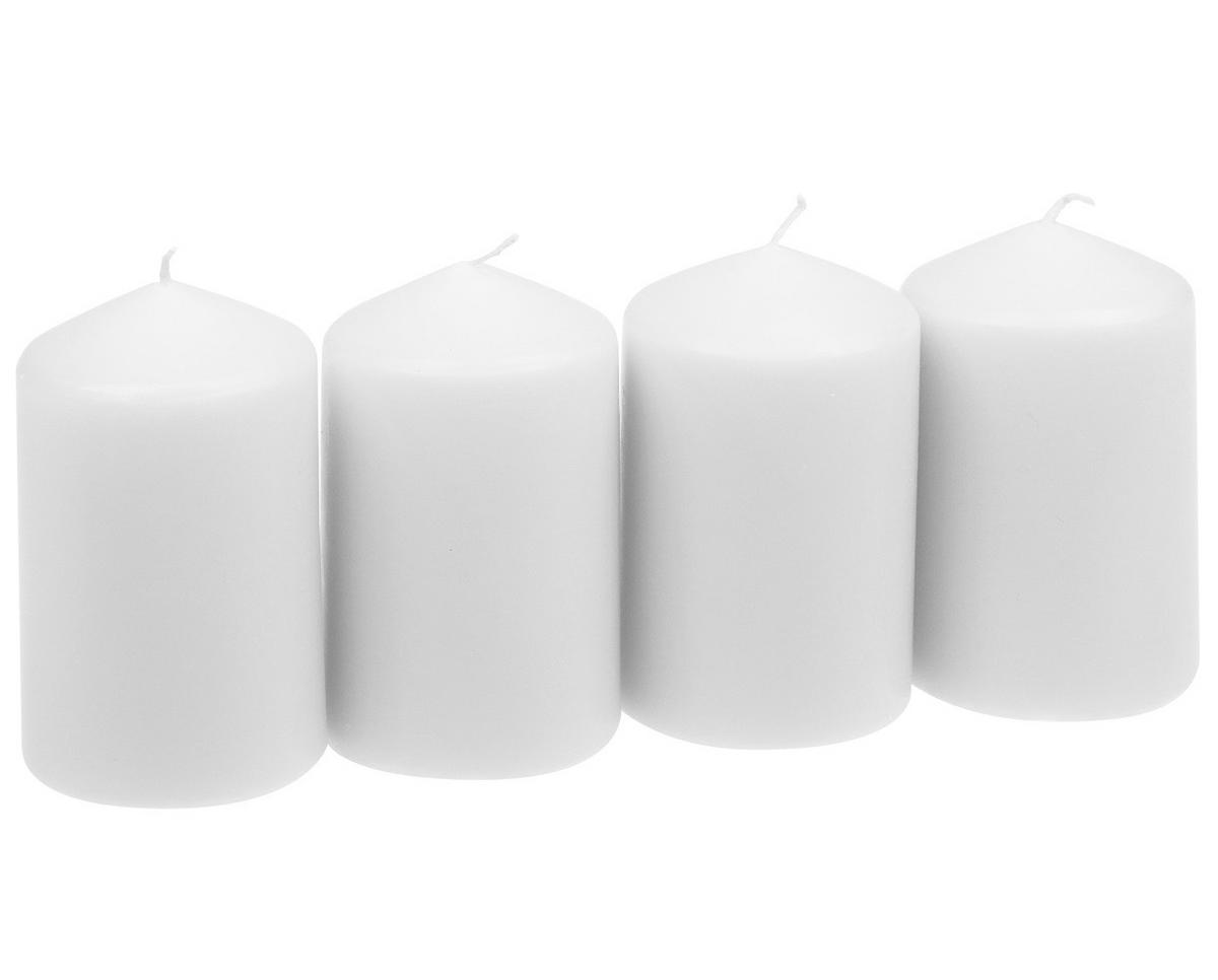 STUMPENKERZE 5,7/9 cm  - Weiß, KONVENTIONELL (5,7/9cm)