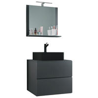 BADEZIMMER 3-teilig  in 61 cm  - Anthrazit/Schwarz, Modern, Glas/Keramik (61cm) - MID.YOU