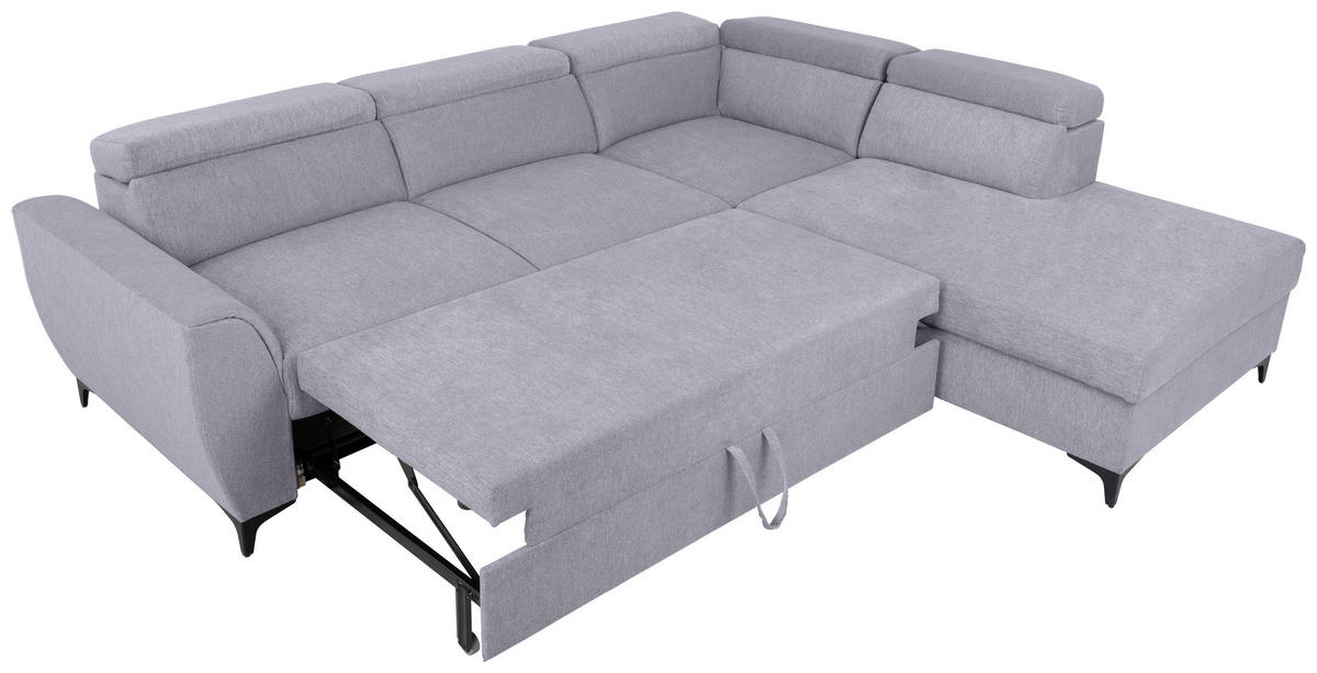 SAROKKANAPÉ textil szürke  - fekete/szürke, Konventionell, textil/fém (255/217cm) - MID.YOU