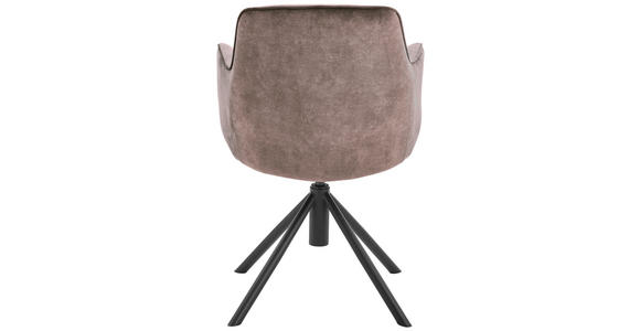 ARMLEHNSTUHL  , Stoffauswahl, Typenauswahl, Sitzfläche 360° drehbar  , Flachgewebe  ,  - Schwarz/Cappuccino, Design, Textil/Metall (60/88/64cm) - Novel