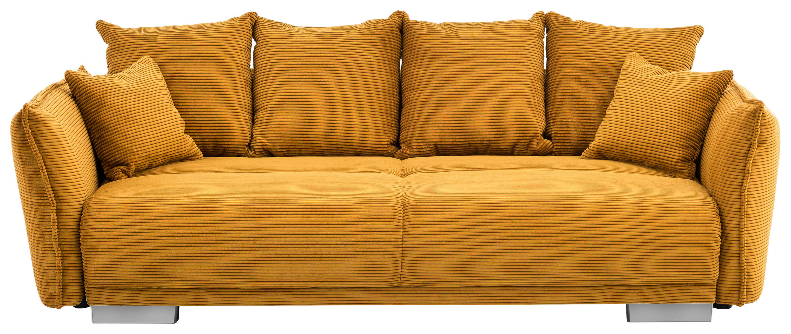 BIGSOFA Cord Goldfarben  - Chromfarben/Goldfarben, MODERN, Kunststoff/Textil (242/71/90/131cm) - Livetastic