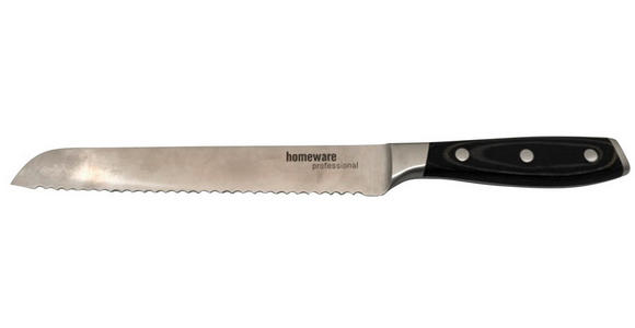 BROTMESSER  Edelstahl  34 cm  - Edelstahlfarben/Dunkelbraun, KONVENTIONELL, Holzwerkstoff/Metall (34cm) - Homeware Profession.