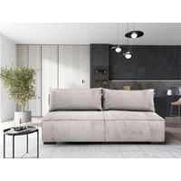SCHLAFSOFA in Struktur Beige  - Beige/Schwarz, Design, Kunststoff/Textil (202/90/99cm) - MID.YOU