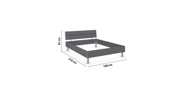 BETT 160/200 cm  in Grau  - Alufarben/Grau, Design, Holzwerkstoff/Metall (160/200cm) - Carryhome