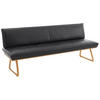 SITZBANK 214/88/66 cm Echtleder Schwarz, Wildeiche Wildeiche furniert, massiv Holz  - Wildeiche/Eichefarben, Design, Leder/Holz (214/88/66cm) - Koinor