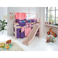 SPIELBETT Buche massiv 90/200 cm Lila, Rosa  - Lila/Rosa, Design, Holz/Textil (90/200cm)
