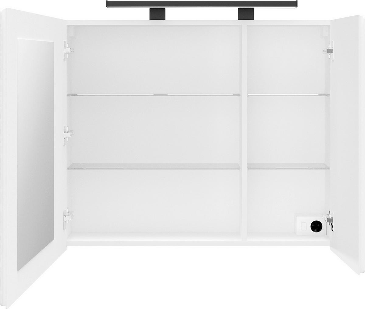 SPIEGELSCHRANK 90/75/18 cm  - Weiß, MODERN, Glas/Holzwerkstoff (90/75/18cm) - Welnova