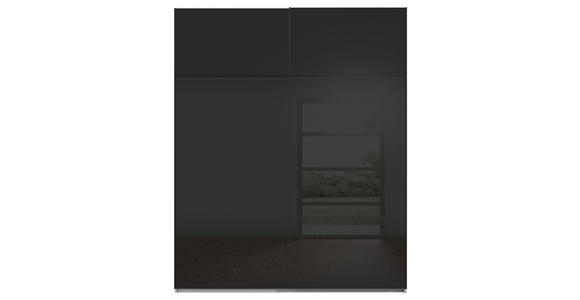 SCHWEBETÜRENSCHRANK 162/223/68 cm 2-türig Grau, Schwarz - Schwarz/Grau, KONVENTIONELL, Glas/Holzwerkstoff (162/223/68cm) - Novel