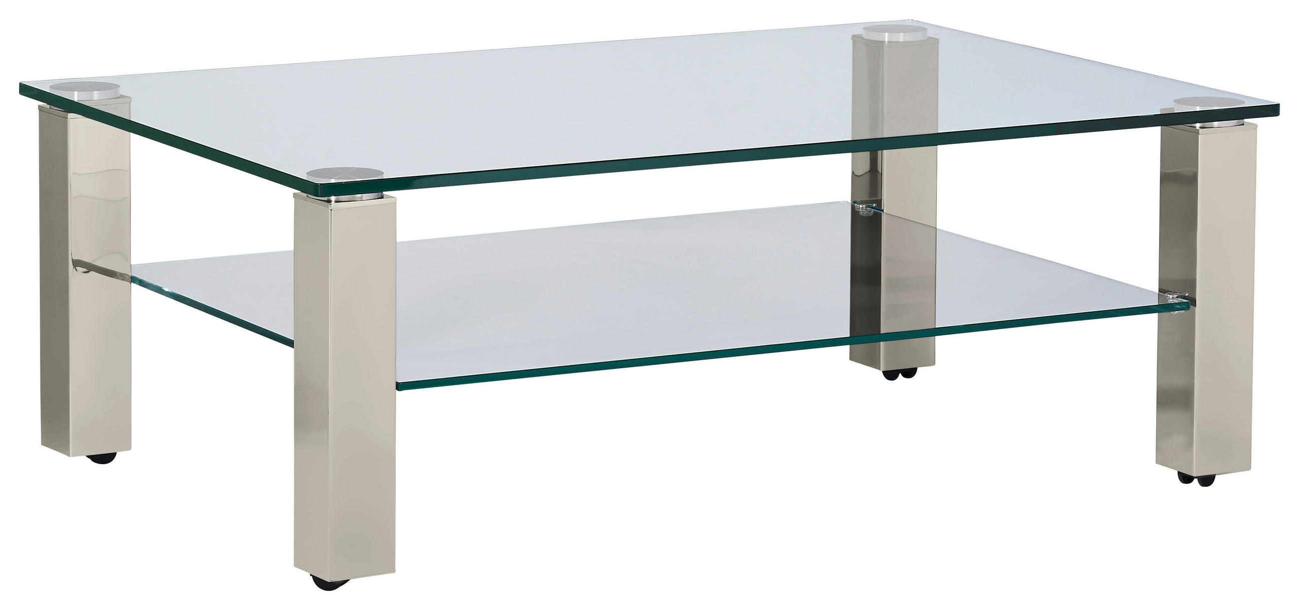 COUCHTISCH in Metall, Glas 110/70/42,5 cm  - Grau, Design, Glas/Kunststoff (110/70/42,5cm)